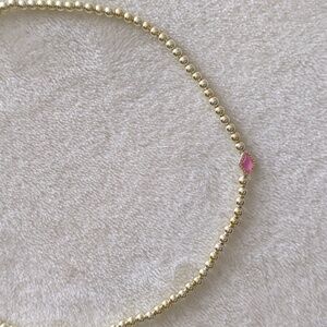 Kendra Scott "Abbie" Gold Beaded Necklace in Pink Azalea Illusion Adjustable NWT